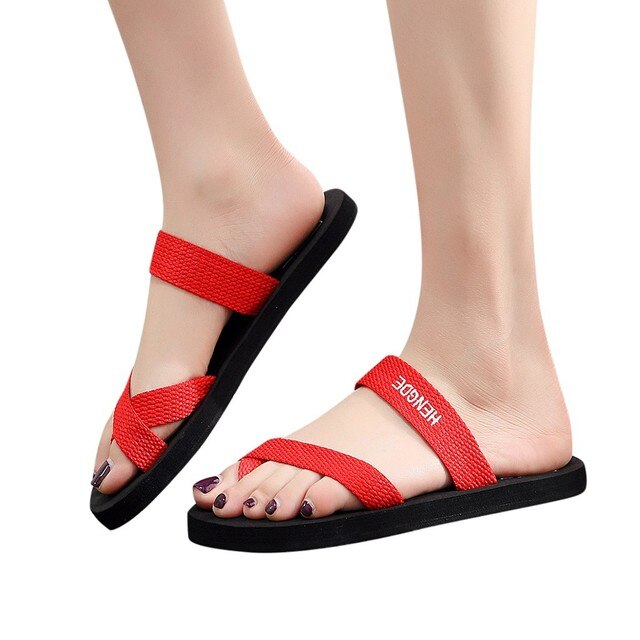 Sandały damskie na lato 2021 – antypoślizgowe klapki plażowe z paskiem – płaskie buty na plażę - Wianko - 5