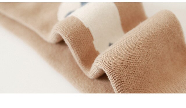 Grube czyste bawełniane pończochy dla nowonarodzonych dzieci - długie miękkie skarpetki dziecięce z ochraniaczami na kolana w dziecięcych wzorach - Wianko - 12