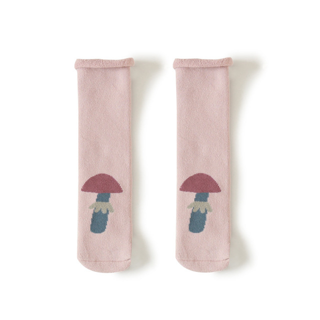 Grube czyste bawełniane pończochy dla nowonarodzonych dzieci - długie miękkie skarpetki dziecięce z ochraniaczami na kolana w dziecięcych wzorach - Wianko - 4