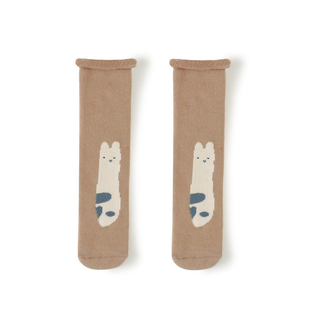 Grube czyste bawełniane pończochy dla nowonarodzonych dzieci - długie miękkie skarpetki dziecięce z ochraniaczami na kolana w dziecięcych wzorach - Wianko - 5