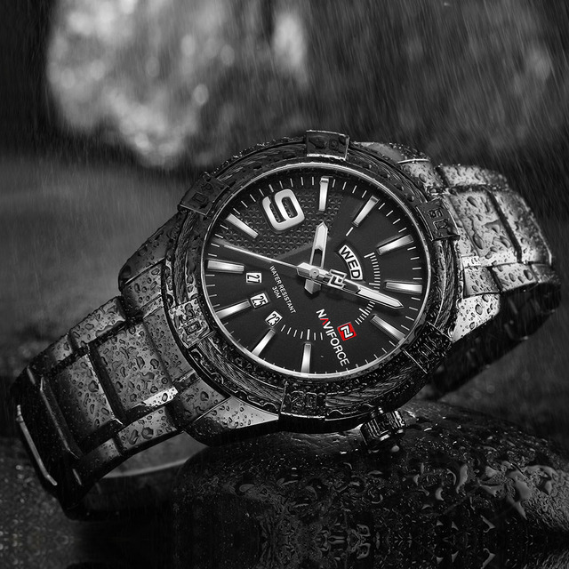 Męski zegarek kwarcowy luksusowej marki zegarków - staliwo-złoty w stylu Casual, Relogio Masculino Naviforce - Wianko - 8