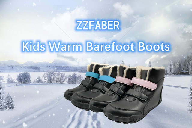 Dziecięce buty zimowe Barefoot skórzane dla dziewczynek i chłopców - Wianko - 2