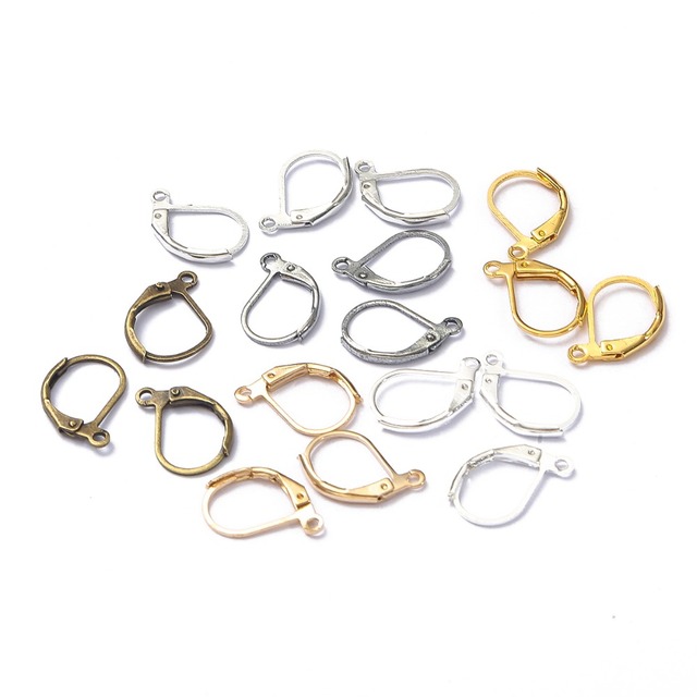 10 sztuk 10x16mm miedź mosiądz francuski kolczyk Hook - bigiel z klamrami dla DIY biżuterii - Wianko - 4