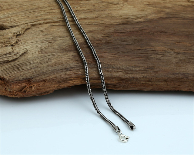 Autentyczny naszyjnik łańcuszkowy w stylu vintage z 100% srebra pr. 925 o grubości 2.0mm dla kobiet i mężczyzn - Wianko - 1