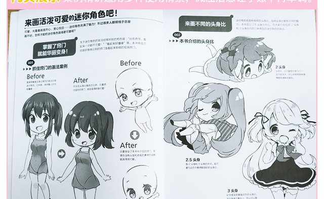 Szkicownik Mini znaków komiks do rysowania i malowania Cute Manga Book - Wianko - 10