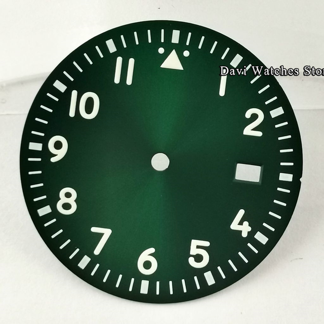 Zegarek wybierania zielony Luminous 33.7mm, sterylny, mechanizm automatyczny NH35 NH36, 1 sztuka - Wianko - 4