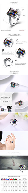 Nowoczesny srebrny pierścień obrączka Charms z cyrkoniami tęczowymi AR2123 - biżuteria dla kobiet - Wianko - 1
