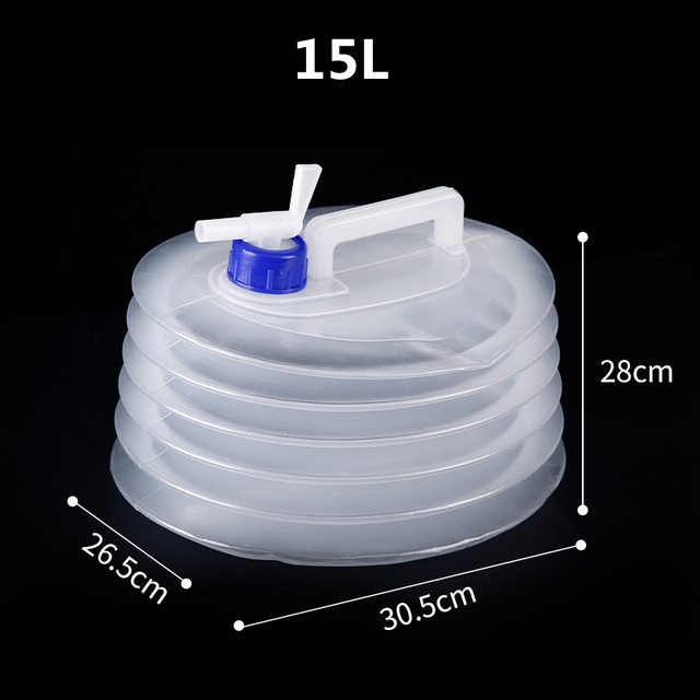 Przenośne wiadro z kranem do przechowywania wody, składane zbiornik, pojemność 10L - Wianko - 10