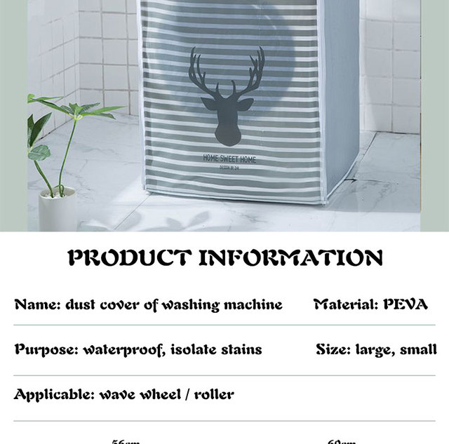 Wodoodporny pokrowiec na pralkę z automatyczną falą, PEVA osłona przeciwpyłowa - Wianko - 2