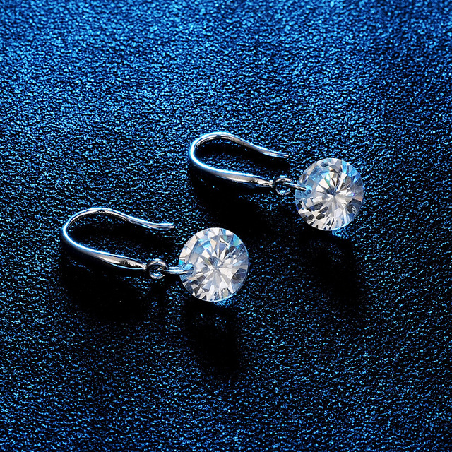 Kolczyki wiszące z luźnymi diamentami cyrkonowymi 3A w wersji koreańskiej, podkreślające temperament kobiet - biżuteria hurtowa z srebra - Wianko - 11