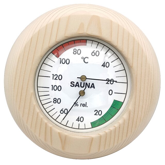 Termometr i higrometr do sauny - drewniany, odporny na warunki atmosferyczne - Wianko - 1