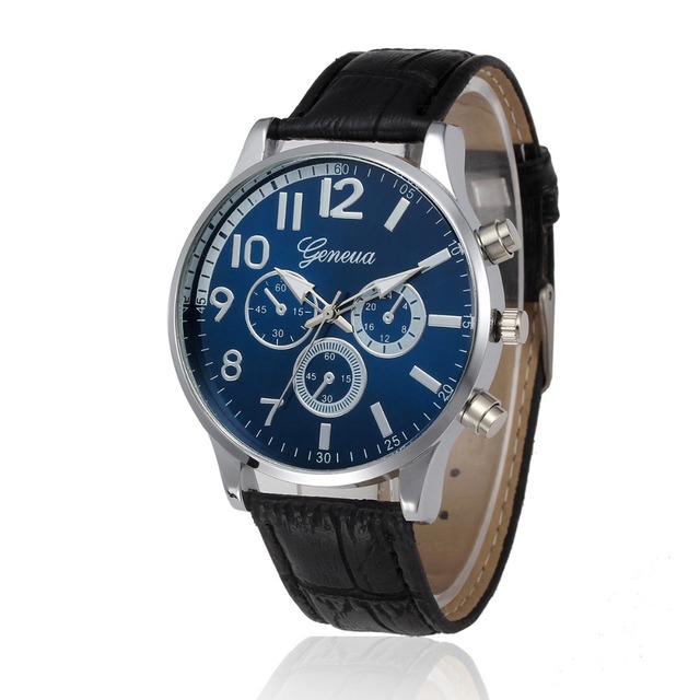Męski zegarek biznesowy stylowy z dużą tarczą, skórzany pasek - zegarki dojrzałego, kwarcowego stylu - Wianko - 4