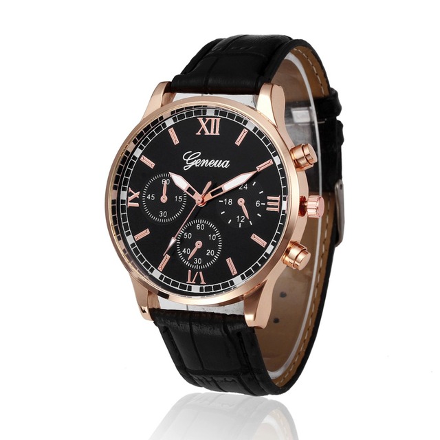 Męski zegarek biznesowy stylowy z dużą tarczą, skórzany pasek - zegarki dojrzałego, kwarcowego stylu - Wianko - 2