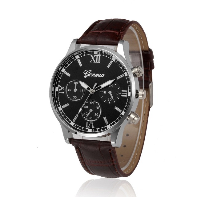 Męski zegarek biznesowy stylowy z dużą tarczą, skórzany pasek - zegarki dojrzałego, kwarcowego stylu - Wianko - 7