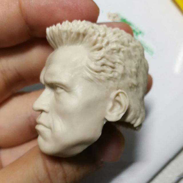 Głowa Arnolda Schwarzeneggera w skali 1:6 - rzeźba, biała, do modelowania na figurkach 12, idealna do kolekcji - Wianko - 3