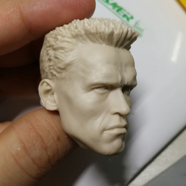 Głowa Arnolda Schwarzeneggera w skali 1:6 - rzeźba, biała, do modelowania na figurkach 12, idealna do kolekcji - Wianko - 2