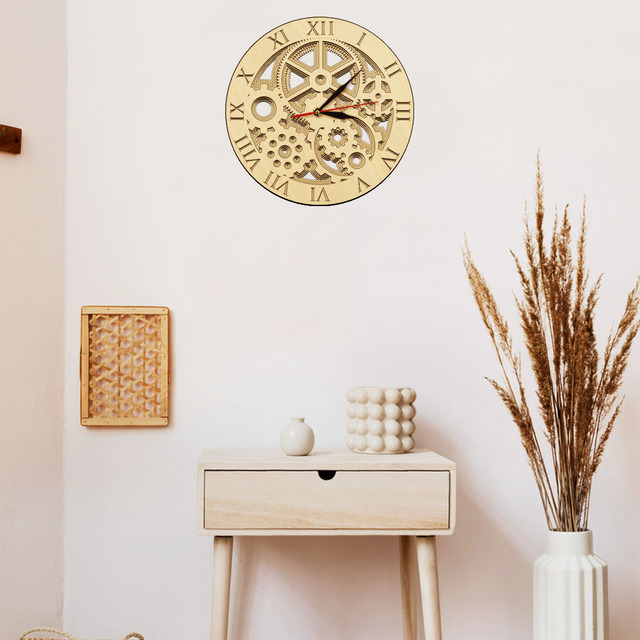 Przekładnia wielowarstwowa Cogs drewniana ściana zegar Mandala Steampunk w stylu industrialnym nowoczesne dekoracje do domu cichy zegarek kwarcowy z kółkiem zębatymNowoczesny zegar ścienny z drewnianą ścianą Mandala Steampunk w stylu industrialnym z cichym mechanizmem kwarcowym i przekładnią wielowarstwową - Wianko - 16