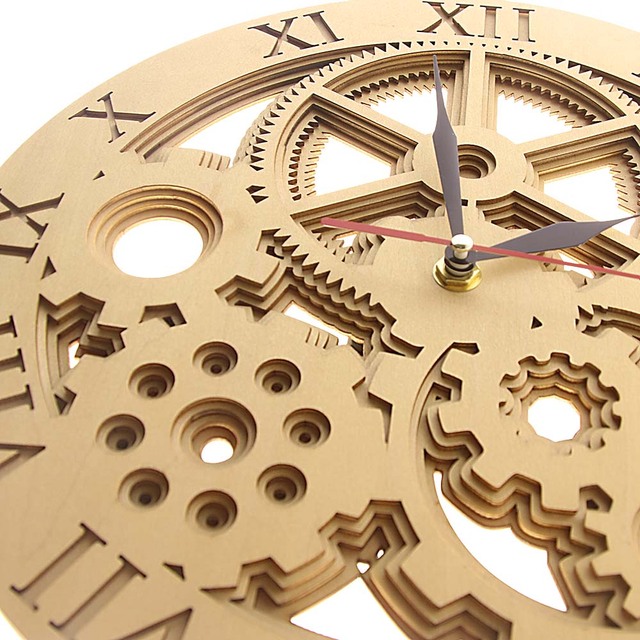 Przekładnia wielowarstwowa Cogs drewniana ściana zegar Mandala Steampunk w stylu industrialnym nowoczesne dekoracje do domu cichy zegarek kwarcowy z kółkiem zębatymNowoczesny zegar ścienny z drewnianą ścianą Mandala Steampunk w stylu industrialnym z cichym mechanizmem kwarcowym i przekładnią wielowarstwową - Wianko - 7