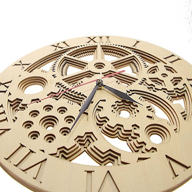 Przekładnia wielowarstwowa Cogs drewniana ściana zegar Mandala Steampunk w stylu industrialnym nowoczesne dekoracje do domu cichy zegarek kwarcowy z kółkiem zębatymNowoczesny zegar ścienny z drewnianą ścianą Mandala Steampunk w stylu industrialnym z cichym mechanizmem kwarcowym i przekładnią wielowarstwową - Wianko - 6