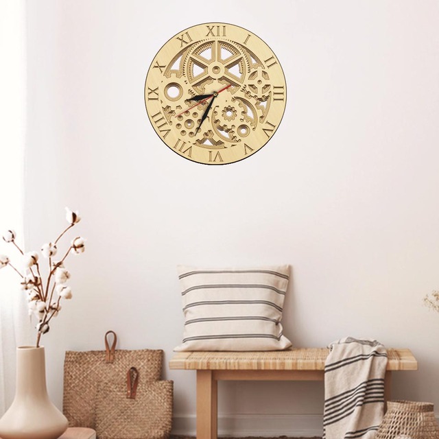 Przekładnia wielowarstwowa Cogs drewniana ściana zegar Mandala Steampunk w stylu industrialnym nowoczesne dekoracje do domu cichy zegarek kwarcowy z kółkiem zębatymNowoczesny zegar ścienny z drewnianą ścianą Mandala Steampunk w stylu industrialnym z cichym mechanizmem kwarcowym i przekładnią wielowarstwową - Wianko - 17