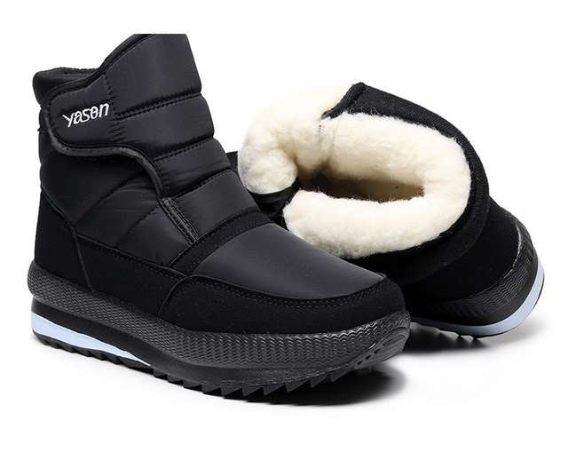 Męskie śniegowce z futrem 2021 - ciepłe buty na śnieg do pracy - obuwie zimowe wysokie góry gumowe botki - Wianko - 13