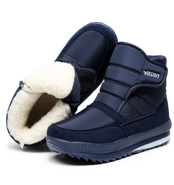 Męskie śniegowce z futrem 2021 - ciepłe buty na śnieg do pracy - obuwie zimowe wysokie góry gumowe botki - Wianko - 16