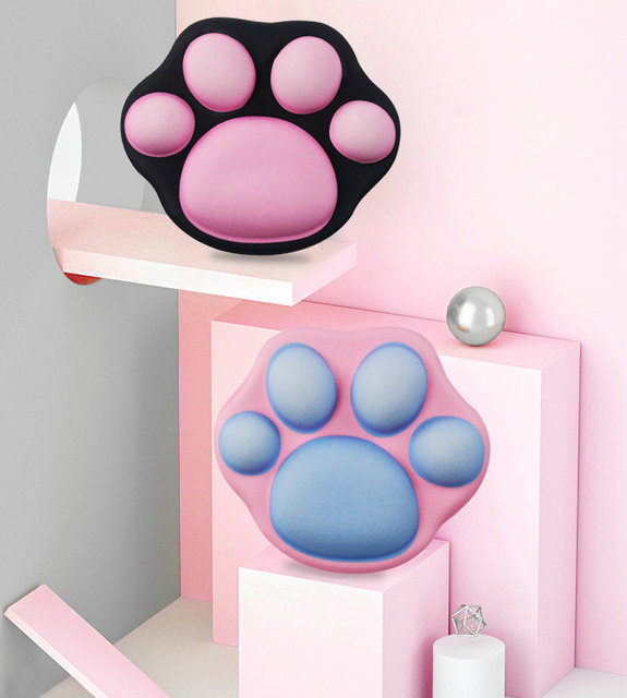 Myszo-podkładka słodki kociak pazur - kreatywna, miękka poduszka biurowa z silikonu - Wianko - 1