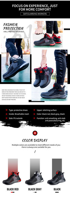 Męskie lekkie obuwie ochronne zimowe - niezniszczalne buty robocze ze stalowymi palcami - Wianko - 14