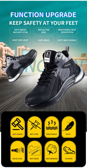 Męskie lekkie obuwie ochronne zimowe - niezniszczalne buty robocze ze stalowymi palcami - Wianko - 3