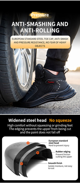 Męskie lekkie obuwie ochronne zimowe - niezniszczalne buty robocze ze stalowymi palcami - Wianko - 12