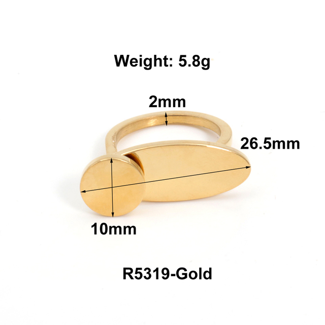 Minimalistyczny stalowy pierścień ze stali nierdzewnej Hiphop złoto 18k dla kobiet - geometria, moda 2022 - Wianko - 34