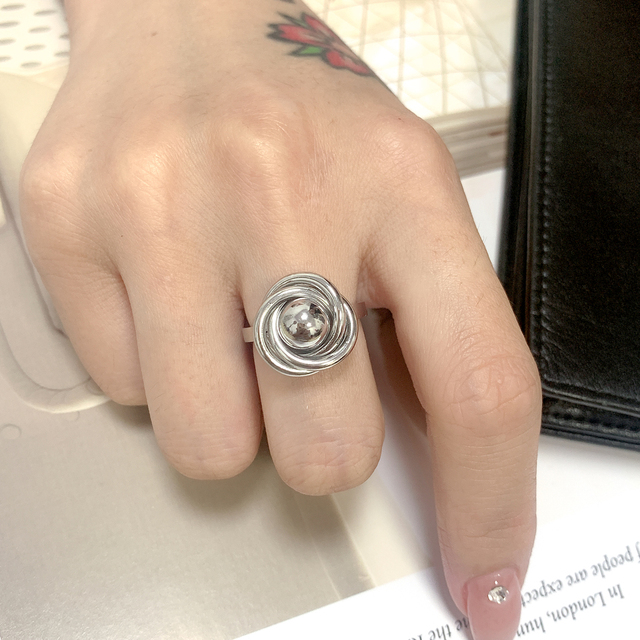 Minimalistyczny stalowy pierścień ze stali nierdzewnej Hiphop złoto 18k dla kobiet - geometria, moda 2022 - Wianko - 53