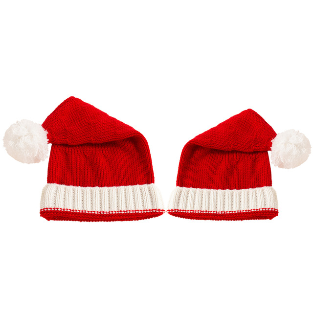 Kapelusz świąteczny dzianinowy z miękkim pomponem dla dorosłych i dzieci - czapka mikołajkowa 2022 - Wianko - 11