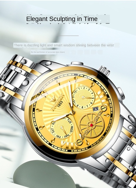 Luksusowe męskie zegarki zegarki ze stali nierdzewnej, marka Top, kwarcowy, automatyczny, analogowy - Wianko - 11
