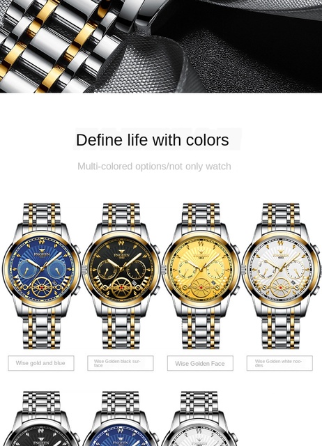 Luksusowe męskie zegarki zegarki ze stali nierdzewnej, marka Top, kwarcowy, automatyczny, analogowy - Wianko - 4
