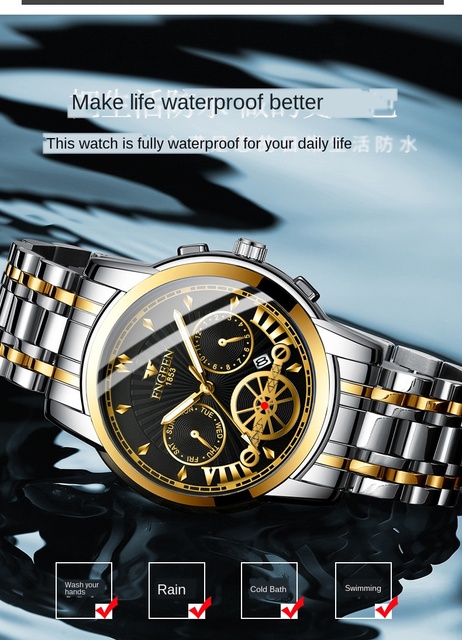 Luksusowe męskie zegarki zegarki ze stali nierdzewnej, marka Top, kwarcowy, automatyczny, analogowy - Wianko - 6