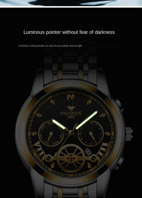 Luksusowe męskie zegarki zegarki ze stali nierdzewnej, marka Top, kwarcowy, automatyczny, analogowy - Wianko - 7