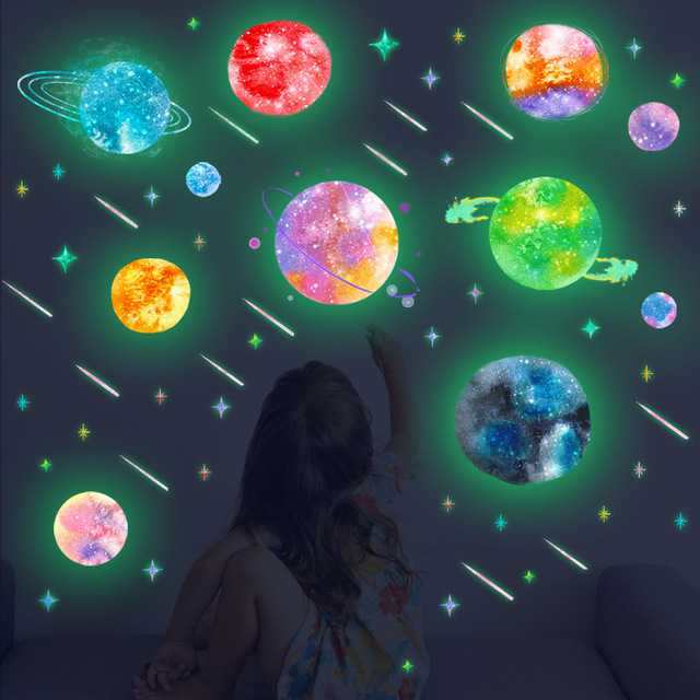 Naklejki ścienne Tofok Luminous Color - Planety wszechświata do kreatywnej dekoracji pokoju dziecięcego i salonu - Wianko - 6