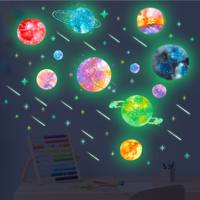 Naklejki ścienne Tofok Luminous Color - Planety wszechświata do kreatywnej dekoracji pokoju dziecięcego i salonu - Wianko - 5