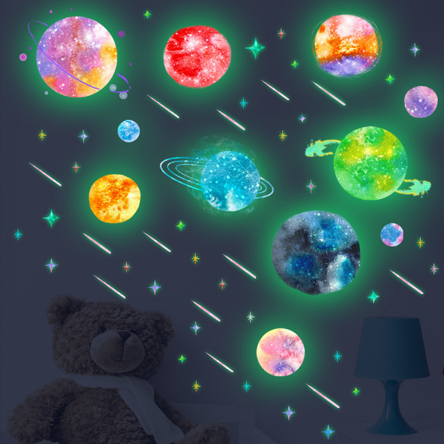 Naklejki ścienne Tofok Luminous Color - Planety wszechświata do kreatywnej dekoracji pokoju dziecięcego i salonu - Wianko - 7