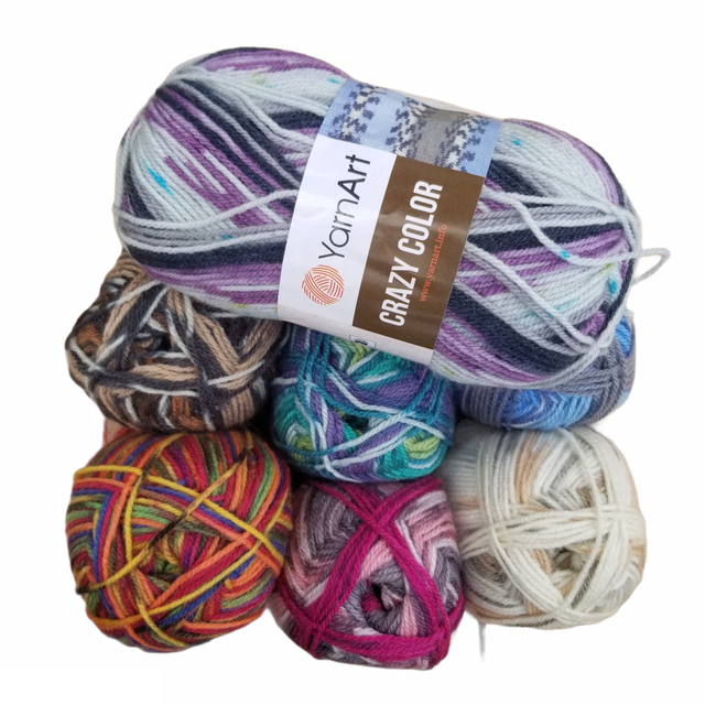 Yarnart Batik - kolorowa przędza 5x100g - 260m - 25% wełna - różnobarwne nici do szalów, swetrów i szydełkowania - Wianko - 2