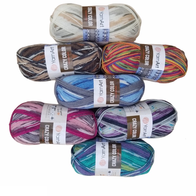 Yarnart Batik - kolorowa przędza 5x100g - 260m - 25% wełna - różnobarwne nici do szalów, swetrów i szydełkowania - Wianko - 3
