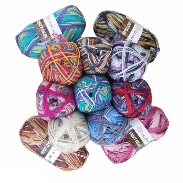 Yarnart Batik - kolorowa przędza 5x100g - 260m - 25% wełna - różnobarwne nici do szalów, swetrów i szydełkowania - Wianko - 4