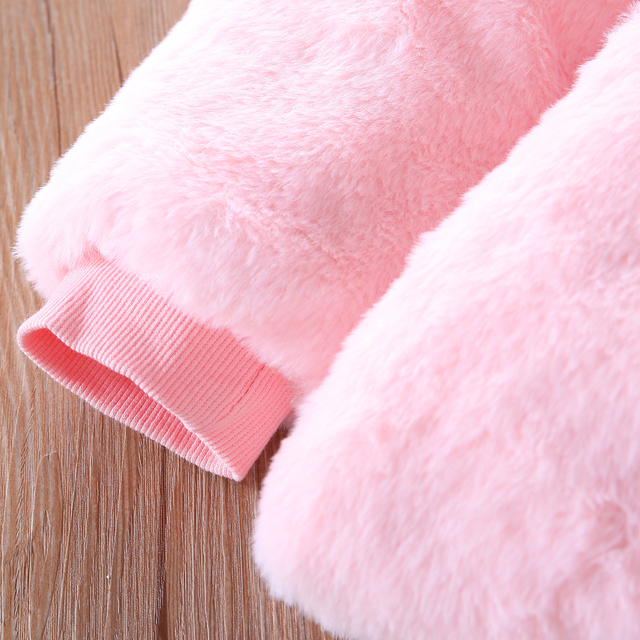 Dziewczęca różowa kurtka zimowa - długie rękawy, futro z polaru - kurtka dziecięca - Wianko - 7