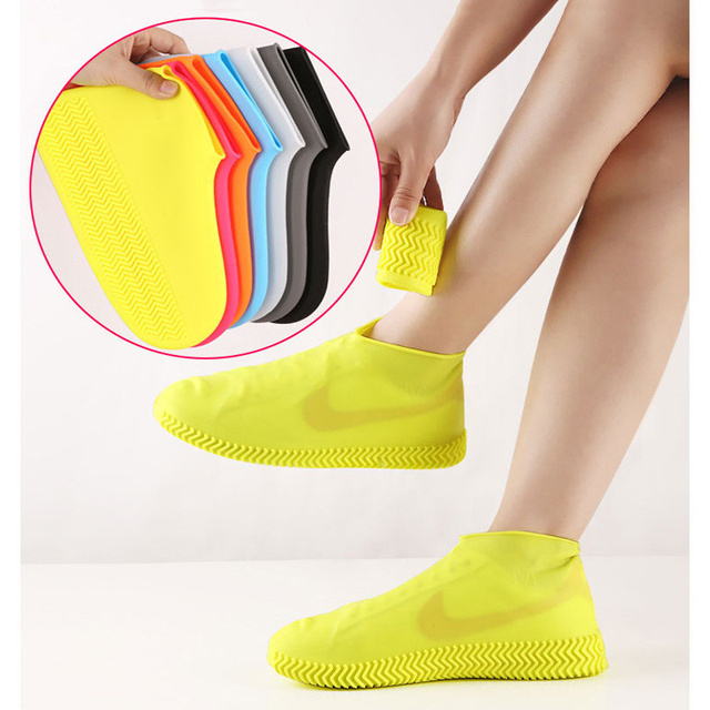 Wodoodporny składany pokrowiec na buty dla dorosłych i dzieci, kolorowy kalosz wielokrotnego użytku - Wianko - 4