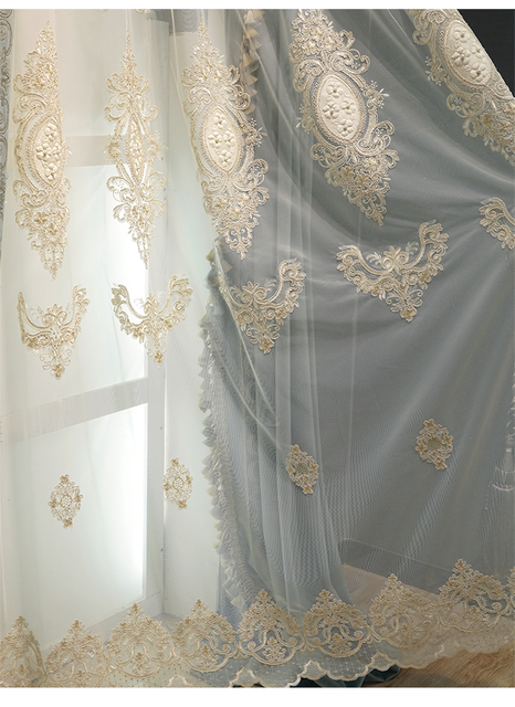 Zasłony koronkowe flanelowe z haftem zaciemniające salon i sypialnię - francuska jakość, wysokiej jakości, wykończone produkty - Wianko - 22