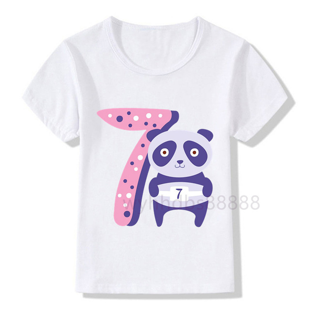 Koszulka z nadrukiem zwierząt dla chłopców i dziewczynek z numerem urodzinowym - idealny prezent na urodziny dla dzieci - Wianko - 8