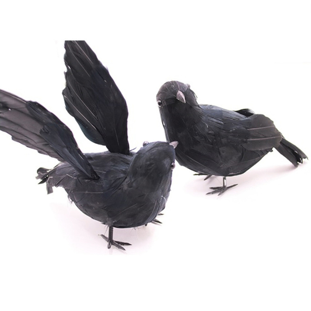 Model zwierzęcia - symulacja czarnego wrona (12 sztuk) - 18x10 cm - Wianko - 37