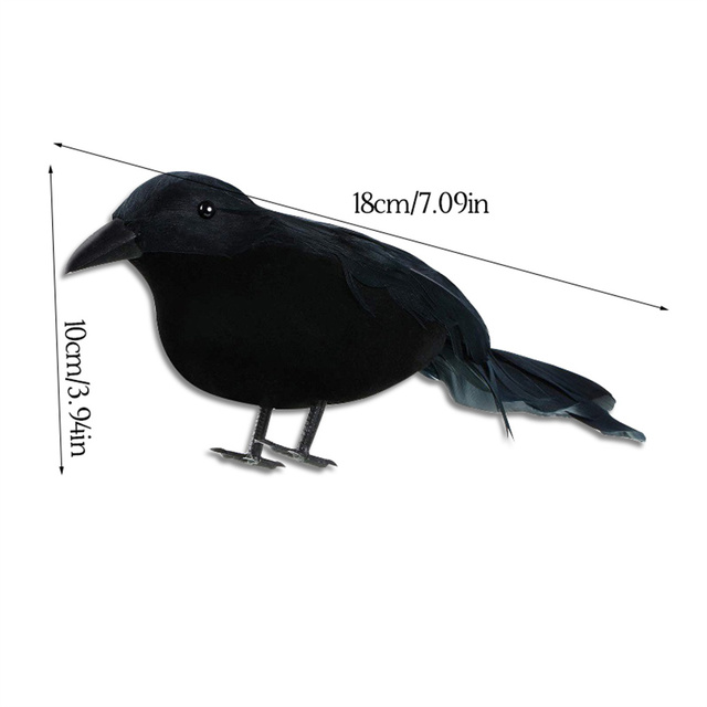 Model zwierzęcia - symulacja czarnego wrona (12 sztuk) - 18x10 cm - Wianko - 39