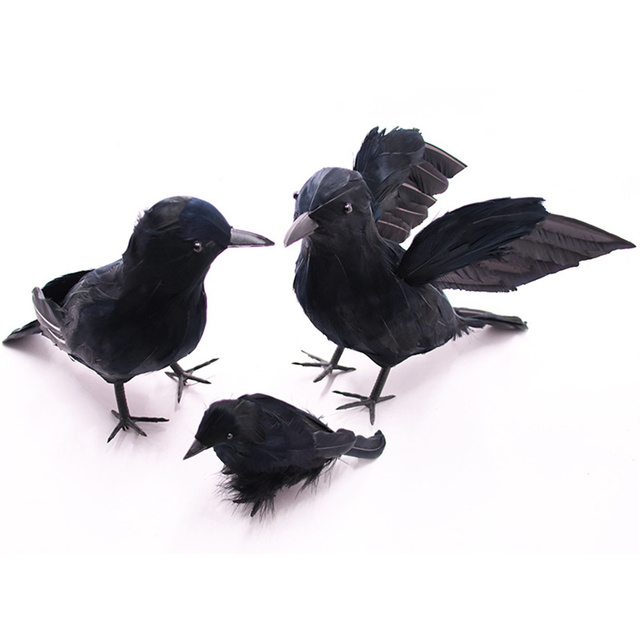 Model zwierzęcia - symulacja czarnego wrona (12 sztuk) - 18x10 cm - Wianko - 38